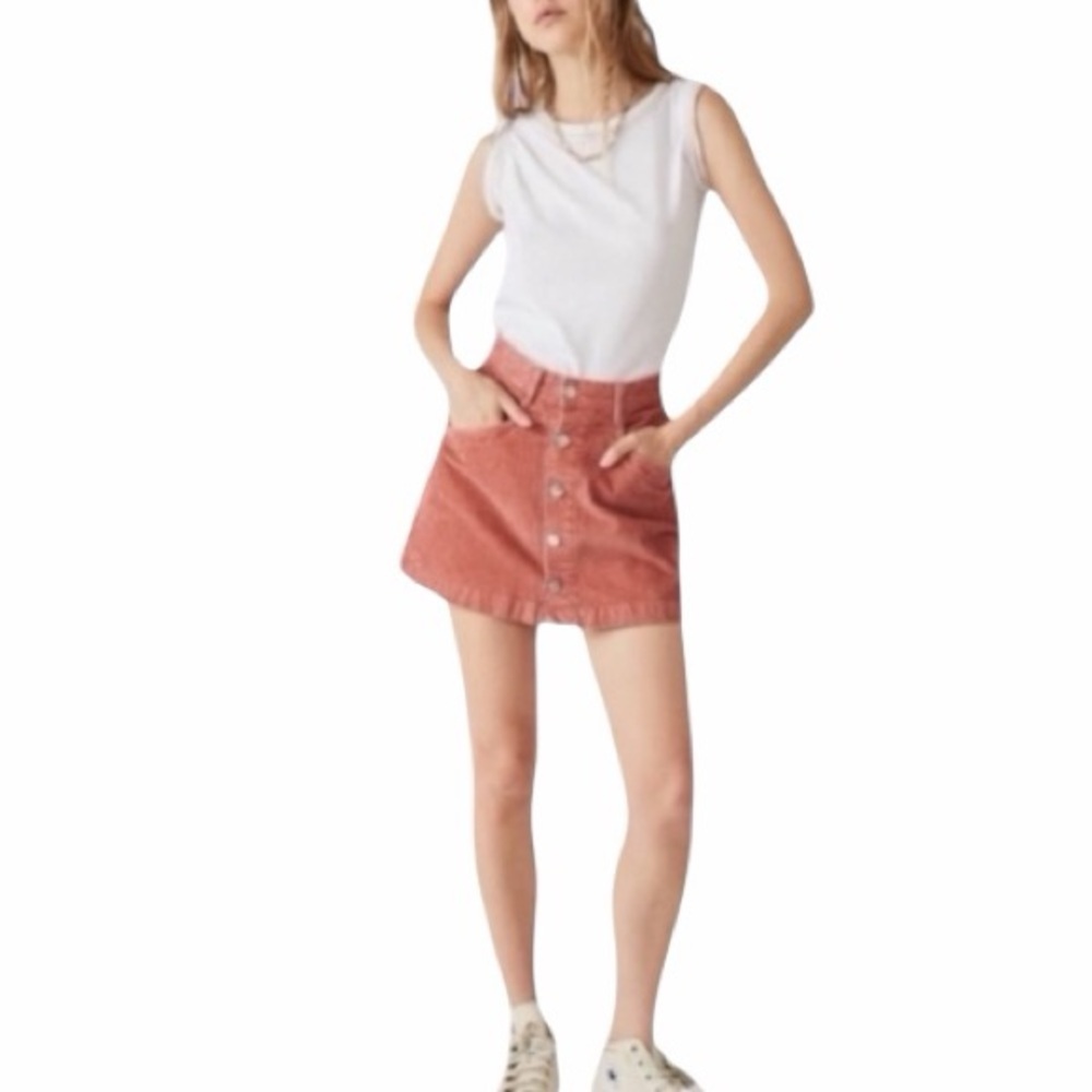 Free People Ray Cord Mini Skirt NWT